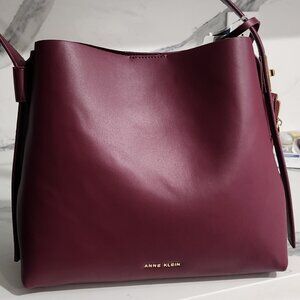 Burgundy Leather Ann Klein Handbag